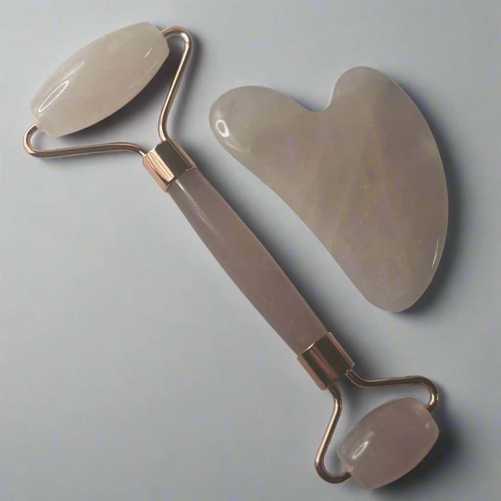 Rose Quartz Roller & Gua Sha Set